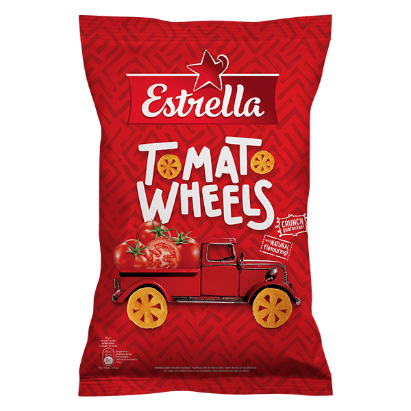 Estrella - Crispy Corn Snacks Tomato Wheels 120g