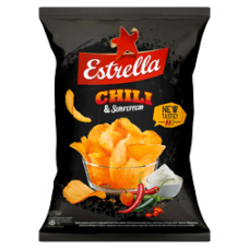 Estrella - Potato Crisps Crinkle Cut Sourcream and Chilli 130g