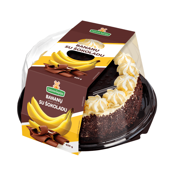 Lietuvos Kepejas - Banana Flavor Cake with Chocolate (Frozen) 650g