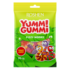 Roshen - Yummi Gummi Fizzy Worms 70g