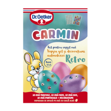 Dr.Oetker - Carmin Retro Gel for 40 eggs: 10 Turcoise, 10 Biege, 10 Pink, 10 orange +decorations