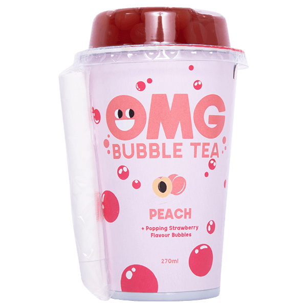 OMG - Bubble Tea Peach Flavour Soft Drink 220ml
