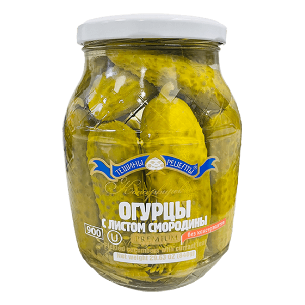 Teshchiny Recepty - Cucumbers with Blackcurrant Leaves 900ml