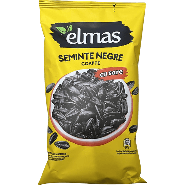 Elmas - Salted & Roasted Black Sunflower Seeds / Seminte Floarea Soarelui Negre Coapte Sare 200g