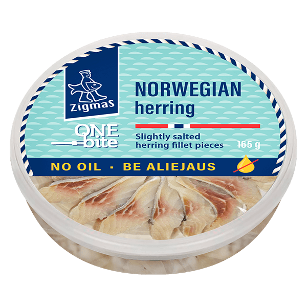 Zigmas - One Bite Salted Herring Fillet Pieces without Oil 165g