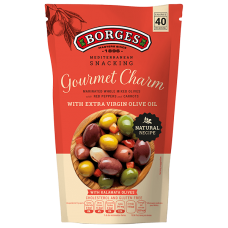 Borges - Black Green Olives  with Stone Gourmet Charm 350g