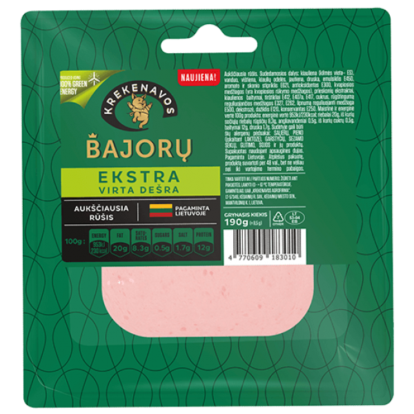 Krekenavos - Bajoru Ekstra Cooked Sausage Sliced 190g