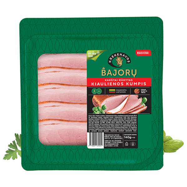 Krekenavos - Bajoru Hot Smoked Ham Sliced 140g