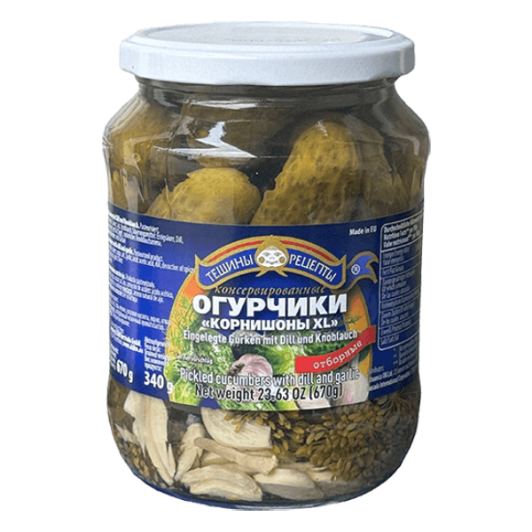 Teshchiny Recepty - Pickled Cucumbers with Dill and Garlic 720ml