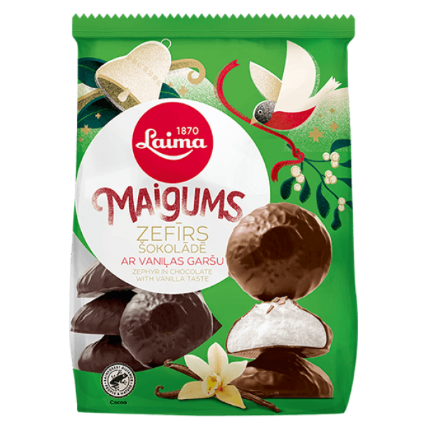 Laima - Maigums Vanilla Zephyr in Chocolate 200g