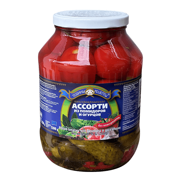 Teshchiny Recepty - Assorti Cucumbers and Tomatoes 2650ml