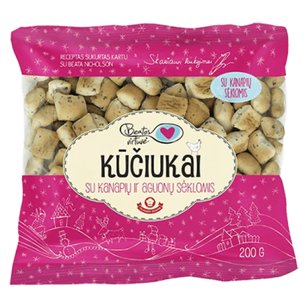 Beatos Virtuve - Kuciukai Christmas Cookies with Hemp Seeds and Poppy 200g