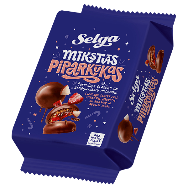 Selga - Soft Gingerbread with Chocolate Glaze and Strawberry Apple Filling 250g