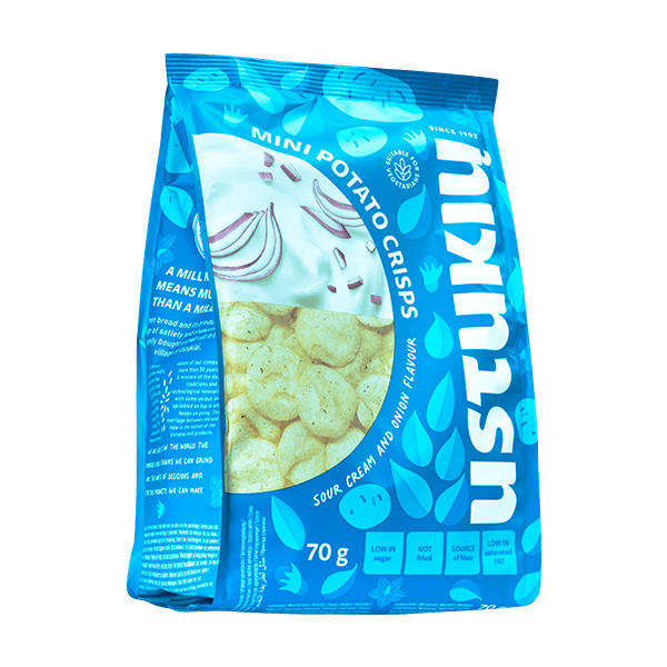 Ustukiu Malunas - Mini Potato Crisps Sour Cream and Onion Flavor 70g