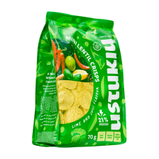 Ustukiu Malunas - Mini Lentils Crisps Lime and Chili Flavor 70g