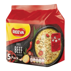 Reeva - Instant Noodles with BBQ Beef Flavour 5x60g Pack