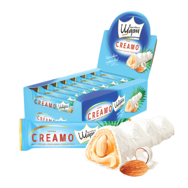 Batonik Creamo Waffle with Coconut Cream and Whole Almonds in White Chocolate 29g