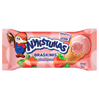 Nykstukas - Strawberry Ice Cream with Strawberries in Wafer Cup 130ml