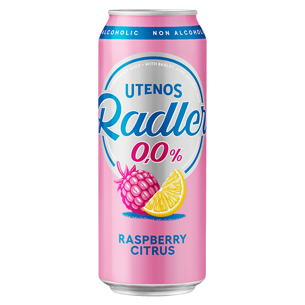 Utenos - Radler Raspberry Citrus Drink 0.0% 0.5l Can