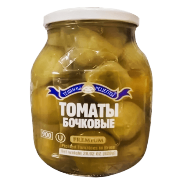 Teshchiny Recepty - Pickled Green Tomatoes in Brine Bochkovie 900ml