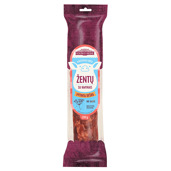 Rokiskio Mesine - Zentu Dried Sausage with Cumin 200g