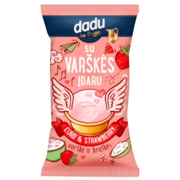 Dadu - Strawberry and Curd Ice Cream Small Portions Waffer Cup 85ml