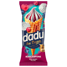 Dadu - Mascarpone Ice Cream with Forest Fruit Topping in Cone 150ml
