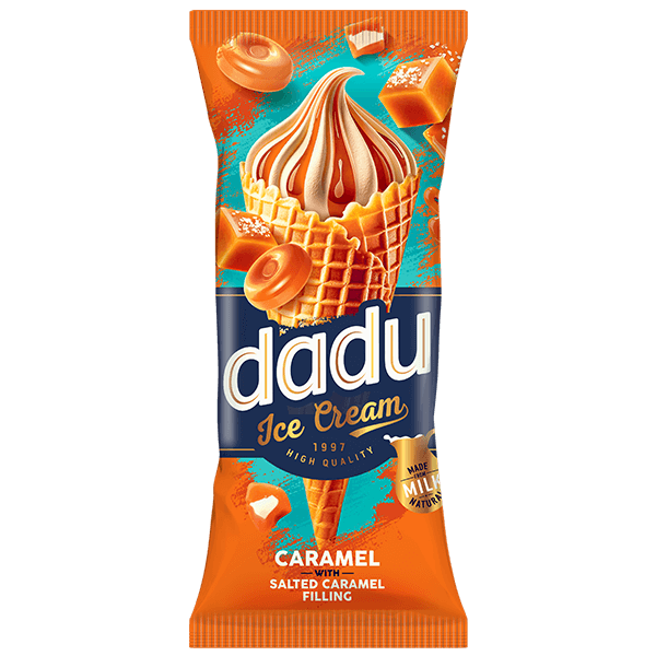 Dadu - Caramel Ice Cream with Salted Caramel Topping in Cone 150ml