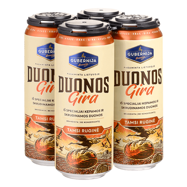 Gubernija - Bread Kvass Dark Rye Can 4 Pack with Plastic Rings 4x500ml