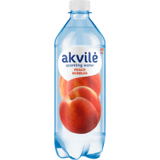 Akvile - Peach Flavour Carbonated Water 600ml