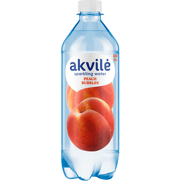Akvile - Peach Flavour Carbonated Water 600ml