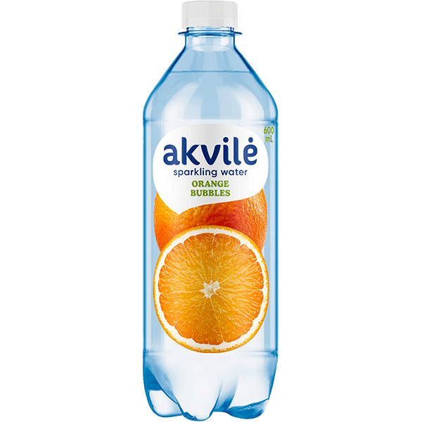 Akvile - Orange Flavour Carbonated Water 600ml