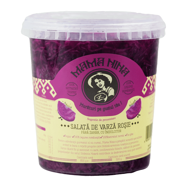 Mama Nina - Finely Chopped Red Cabbage Salad 1-2mm 800g