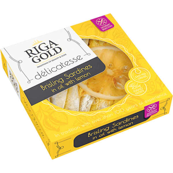 Riga Gold - Brisling Sardines in Olive Oil with Lemon 160g