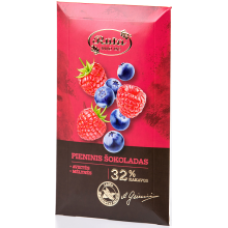Ruta - Milk Chocolate with Raspberry and Blueberry 90g