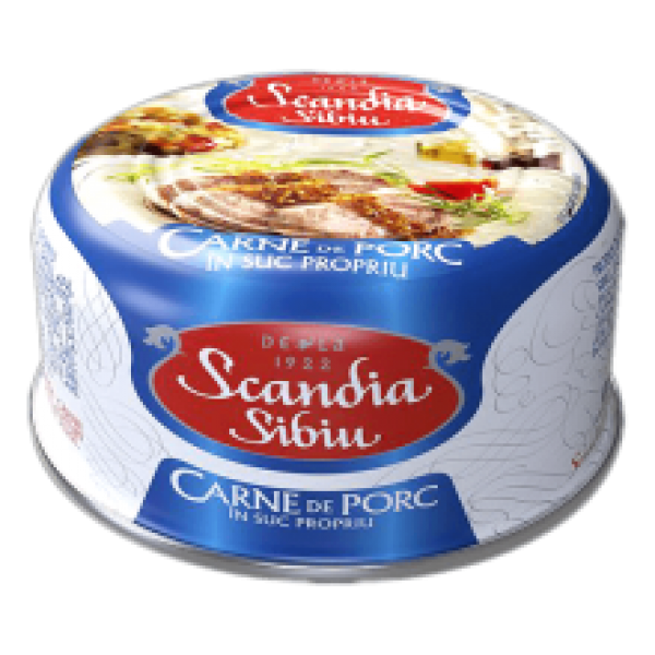 Scandia Sibiu - Pork Meat in its Own Juice 300g / Carne de porc in suc propriu EO