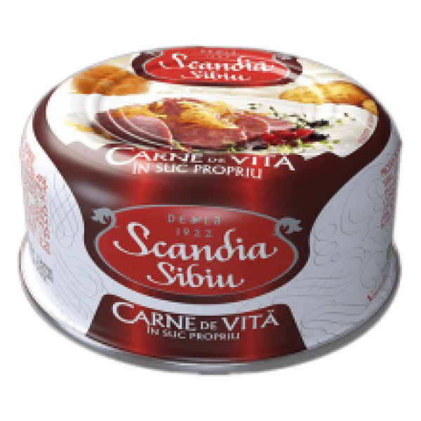 Scandia Sibiu - Beaf Meat in its Own Juice 300g / Carne de vita in suc propriu EO