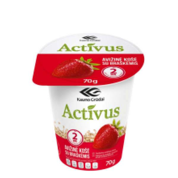 Kauno Grudai - Activus Oatmeal Porridge with Strawberries 60g