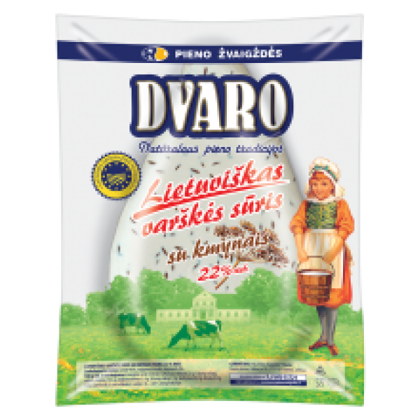 Dvaro - Curd Cheese with Caraways 22% fat kg (~300g)