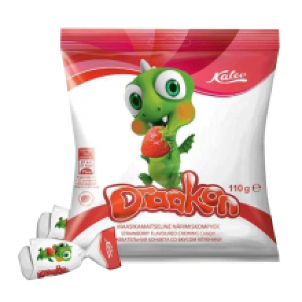 Draakon - Strawberry Flavour Chewing Sweets 110g