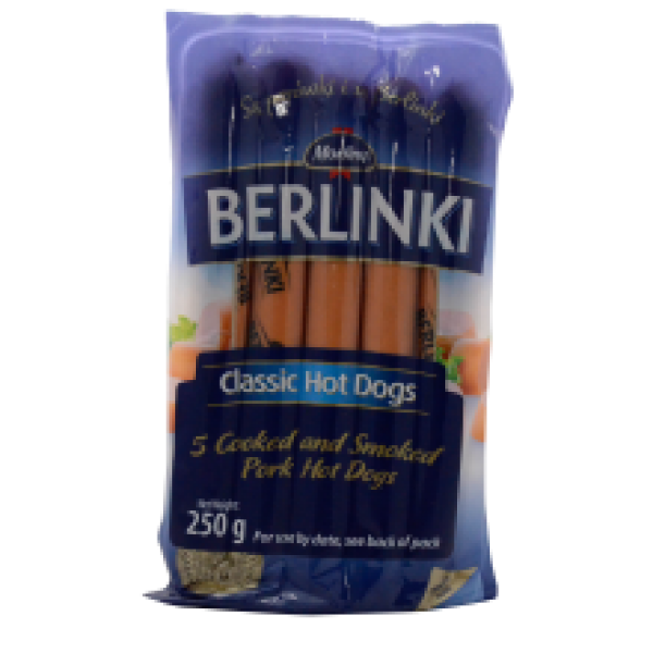 Morliny - Berlinki Classic Hot Dogs Sausages 250g